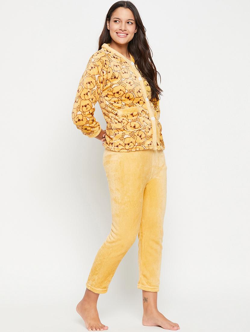 yellow wool pyjama nightwear set - 20425534 - Standard Image - 1