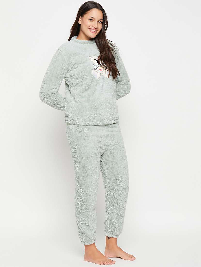 neo mint self design pyjama nightwear set - 20425546 -  Standard Image - 1