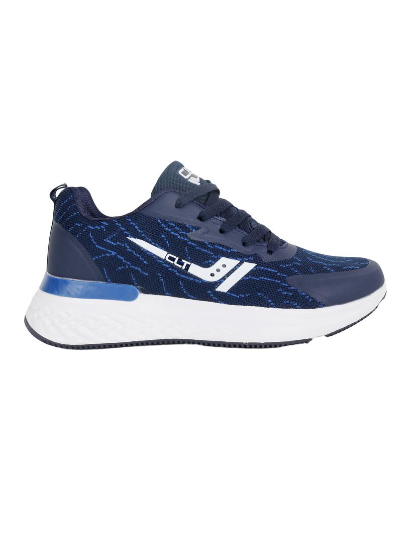 men self designed navy blue lace up sport shoe - 20425570 - Standard Image - 1