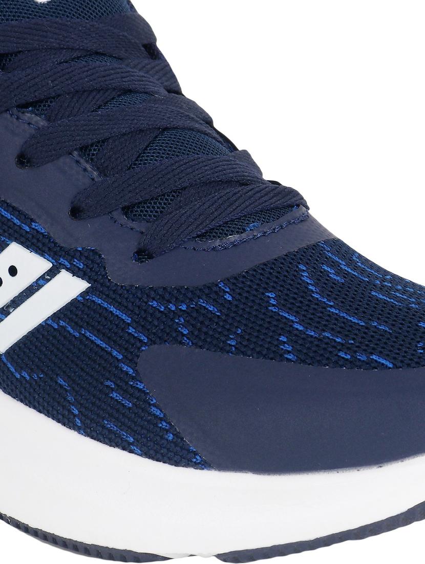 men self designed navy blue lace up sport shoe - 20425570 - Standard Image - 4
