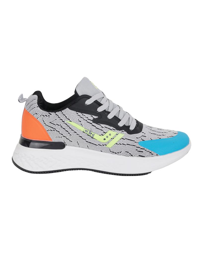 men color block grey lace up sport shoe - 20425571 - Standard Image - 1