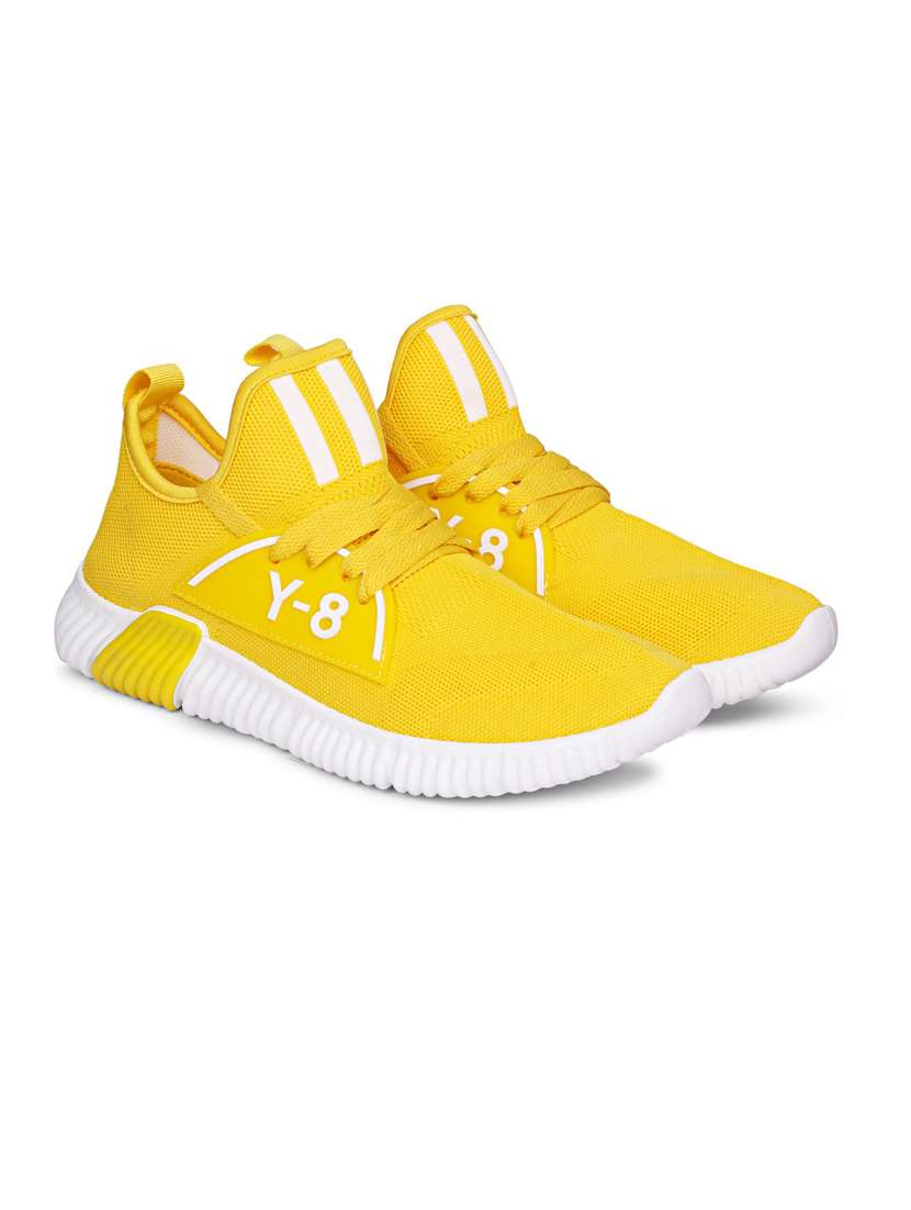 men solid yellow lace up sport shoe - 20425595 - Standard Image - 1