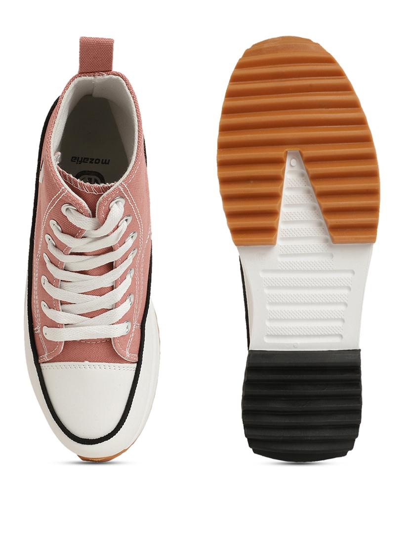 pink canvas laceup sneakers - 20425600 - Standard Image - 4