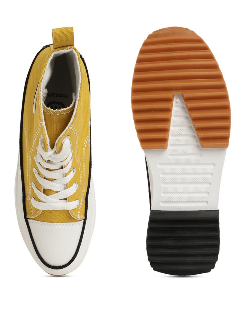 yellow canvas laceup sneakers - 20425602 - Standard Image - 4