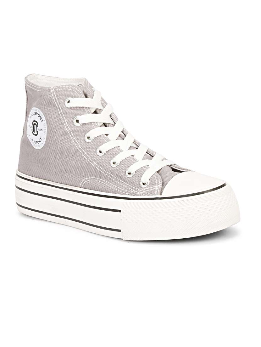 grey high ankle lace-up sneaker - 20425615 -  Standard Image - 1