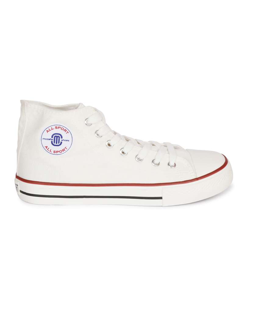 white canvas laceup sneakers - 20425651 -  Standard Image - 1