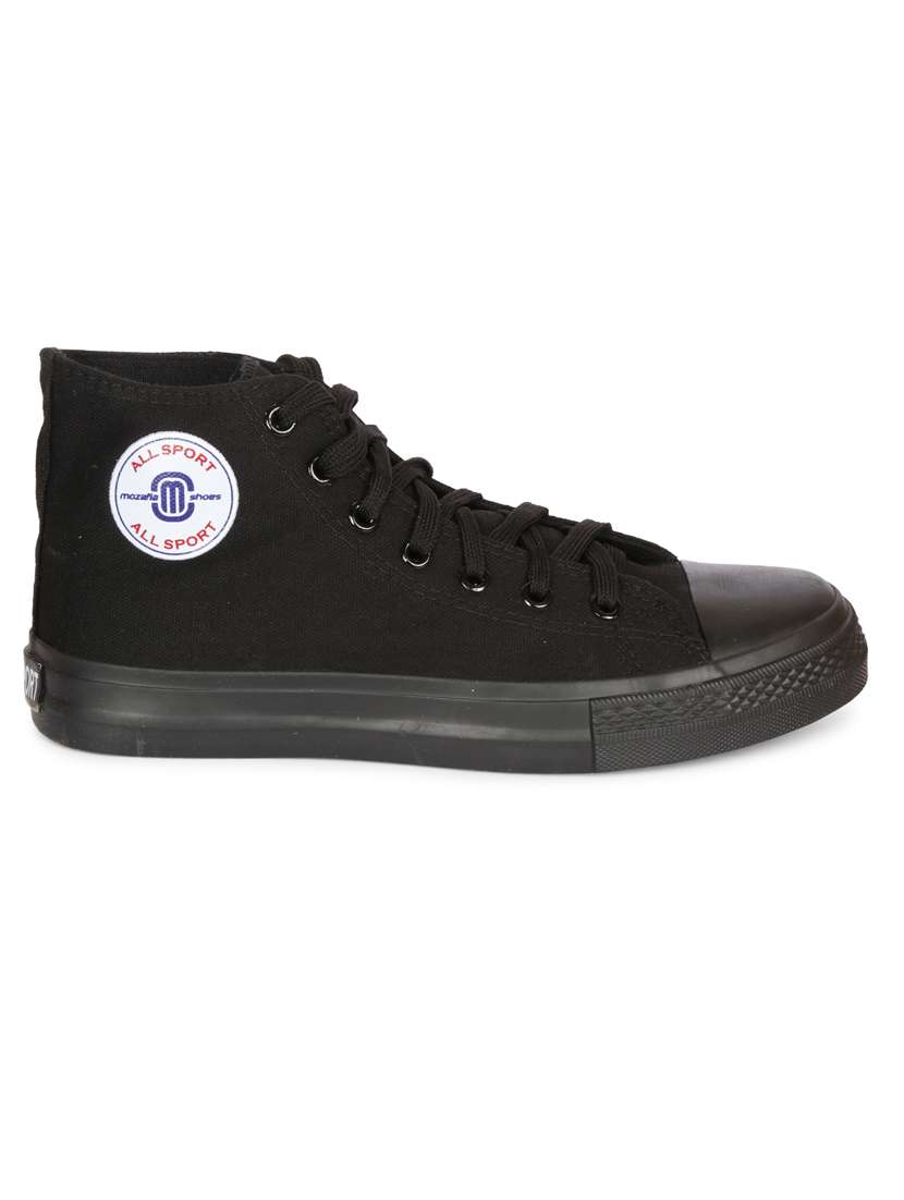 black canvas laceup sneakers