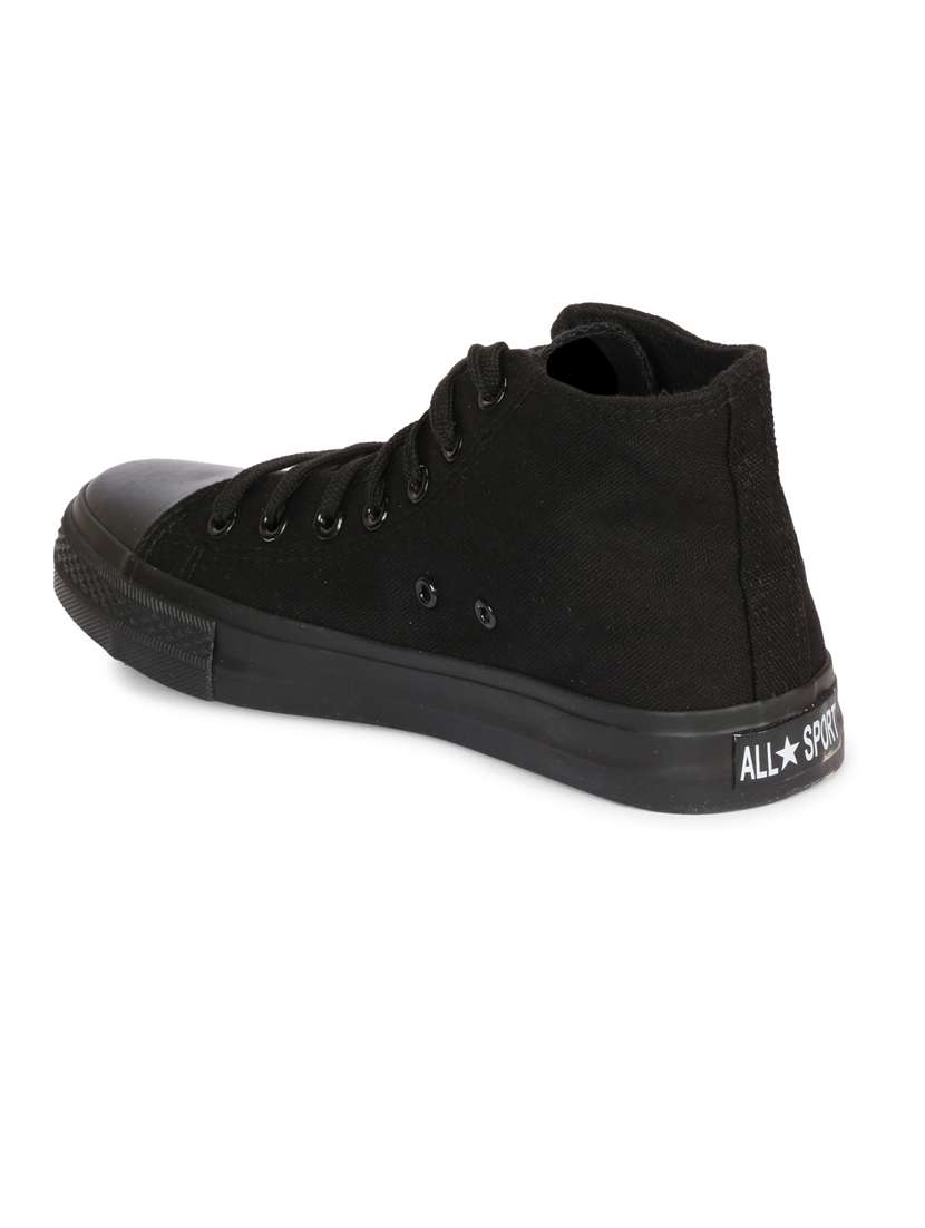 black canvas laceup sneakers - 20425653 -  Standard Image - 1