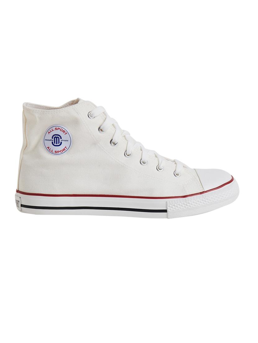 white canvas laceup sneakers - 20425654 -  Standard Image - 1