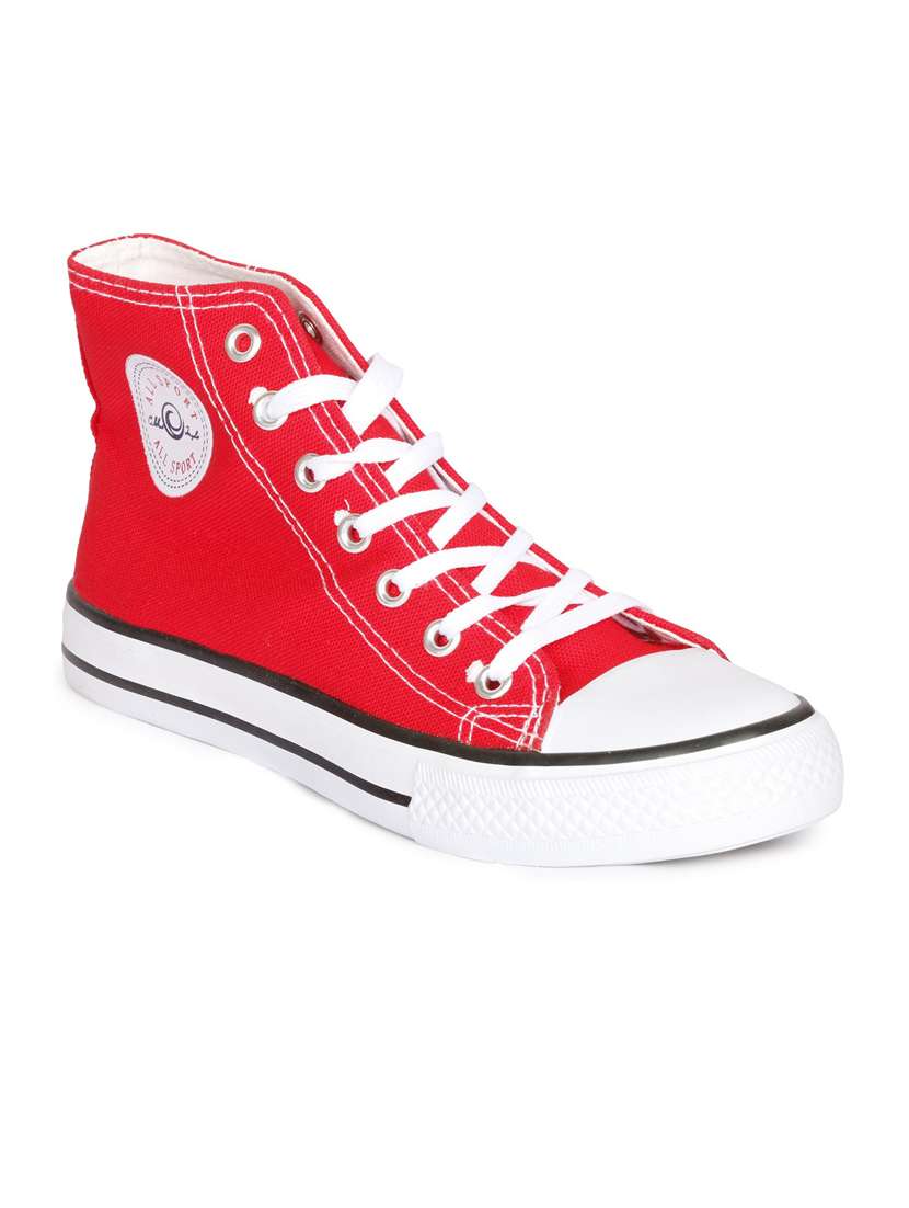 red canvas laceup sneakers - 20425656 -  Standard Image - 1