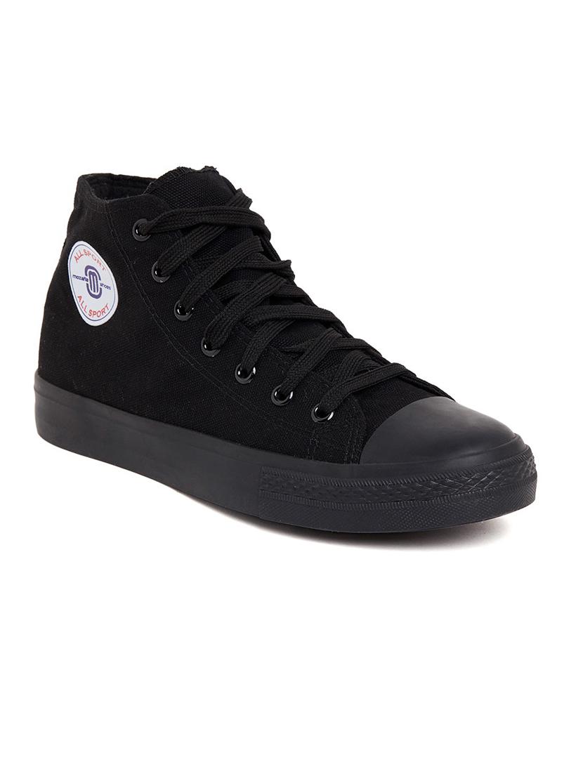 black canvas laceup sneakers - 20425660 -  Standard Image - 1