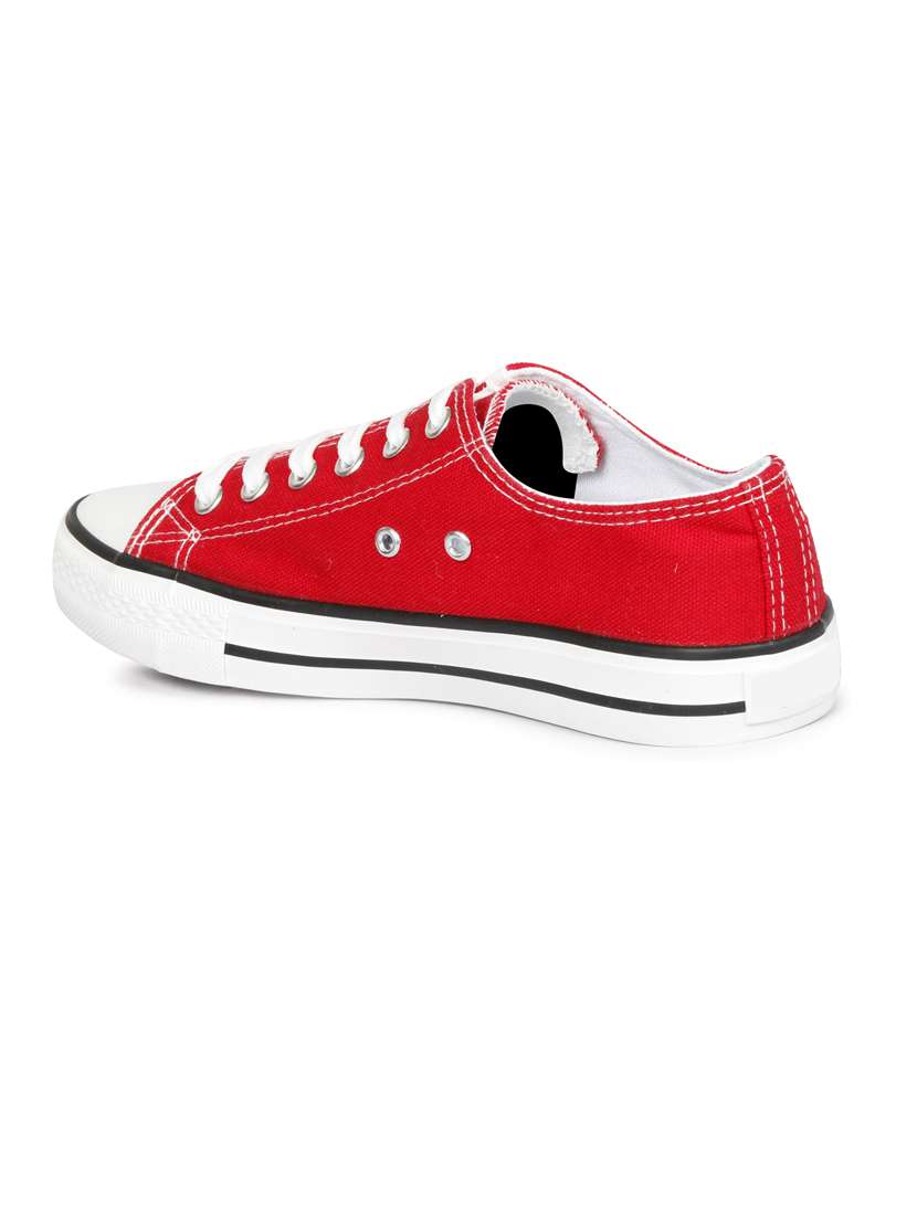red canvas laceup sneakers - 20425662 -  Standard Image - 1