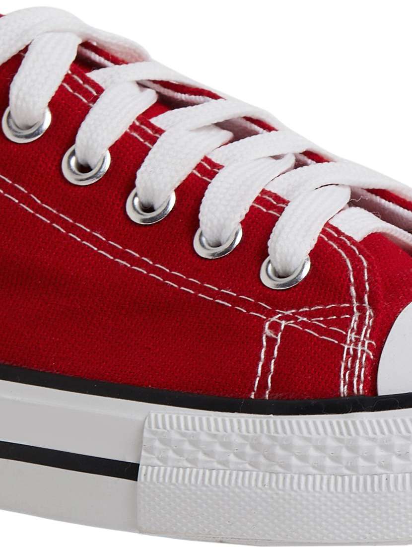 red canvas laceup sneakers - 20425662 -  Standard Image - 4