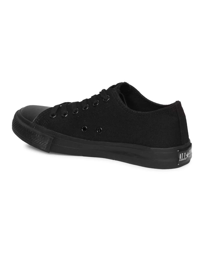 black canvas laceup sneakers - 20425665 -  Standard Image - 1