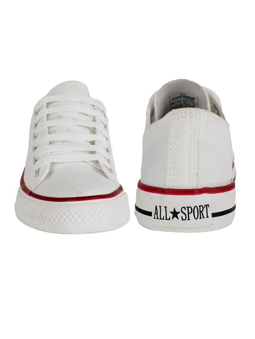 women solid white lace-up sneaker - 20425673 -  Standard Image - 4