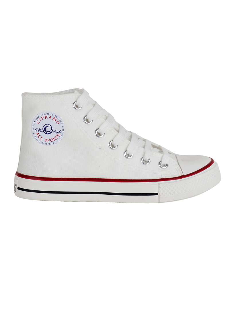 women solid white lace-up sneaker - 20425675 - Standard Image - 1