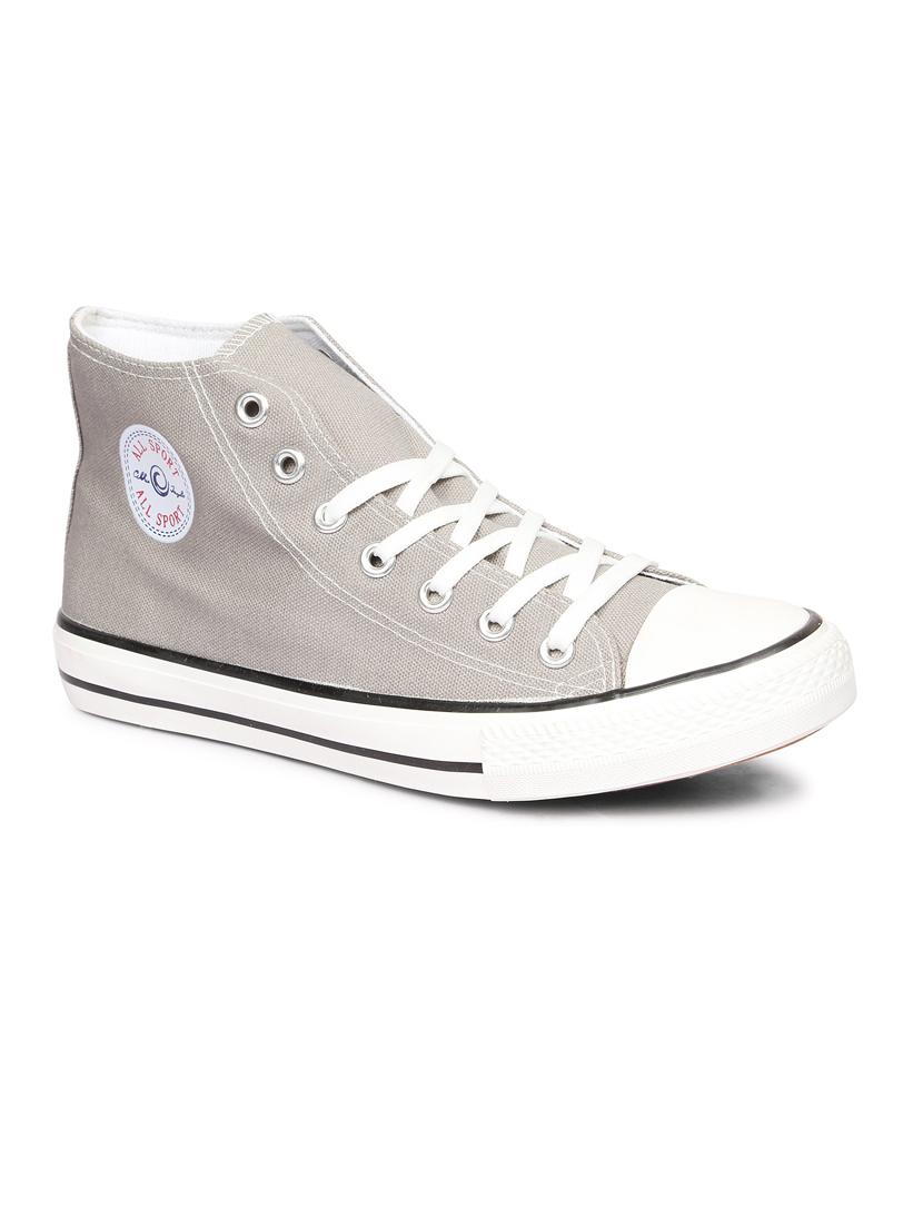 women solid grey high ankle lace-up sneaker - 20425682 - Standard Image - 1