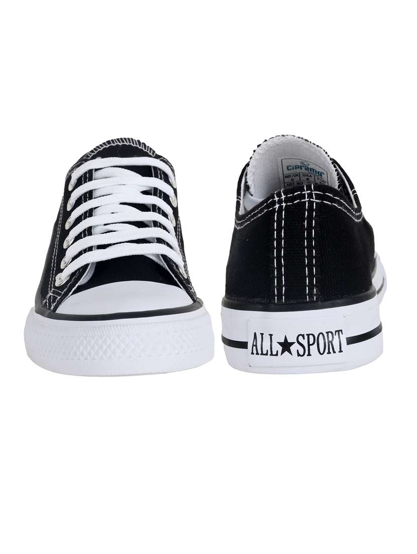 women solid black lace-up sneaker - 20425687 -  Standard Image - 4