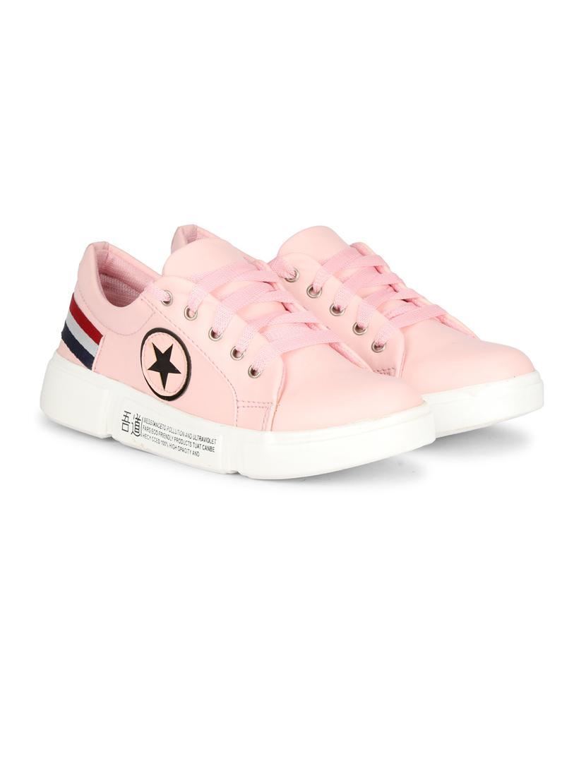 women solid pink lace-up sneaker - 20425703 - Standard Image - 1