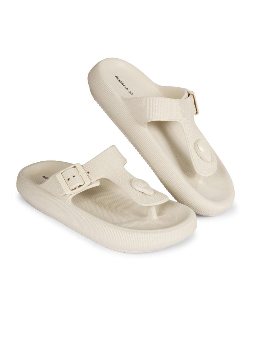 women solid beige flip flop - 20425717 - Standard Image - 1