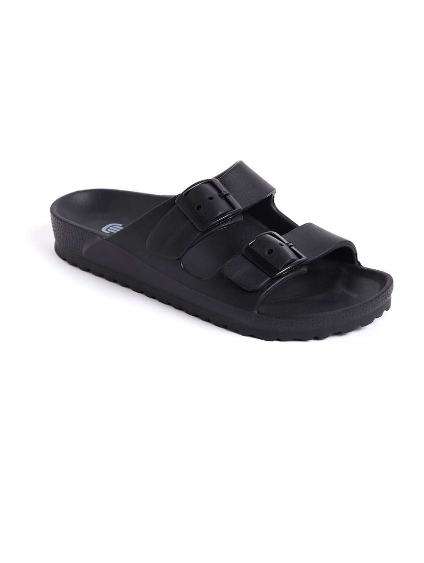 women solid black flip flop - 20425724 -  Standard Image - 1