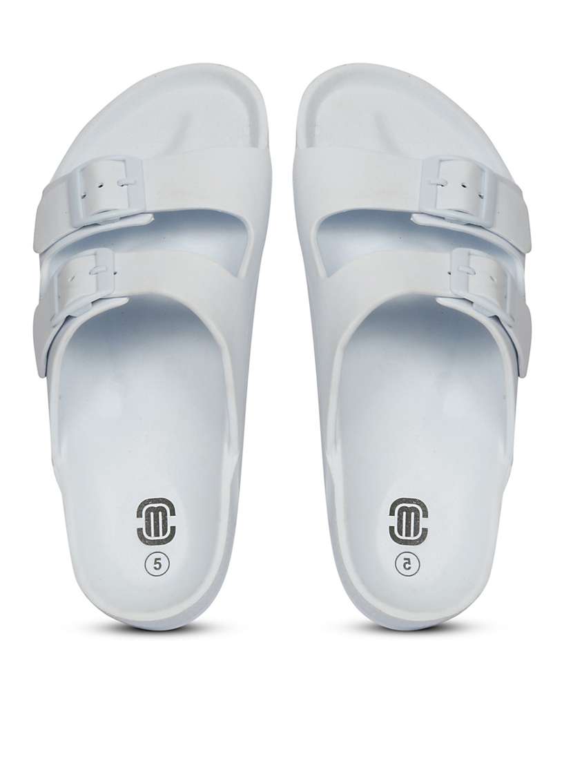 women solid white flip flops - 20425734 - Standard Image - 1