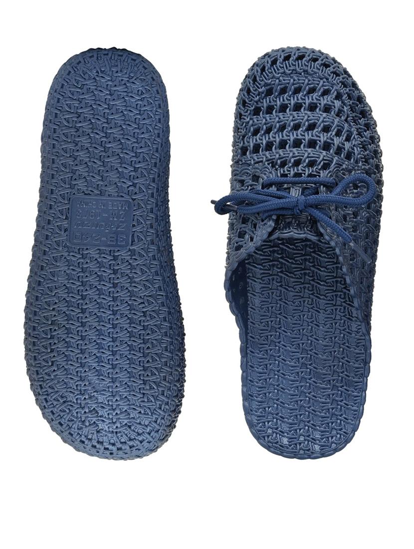 women textured navy blue flip flops - 20425781 - Standard Image - 1
