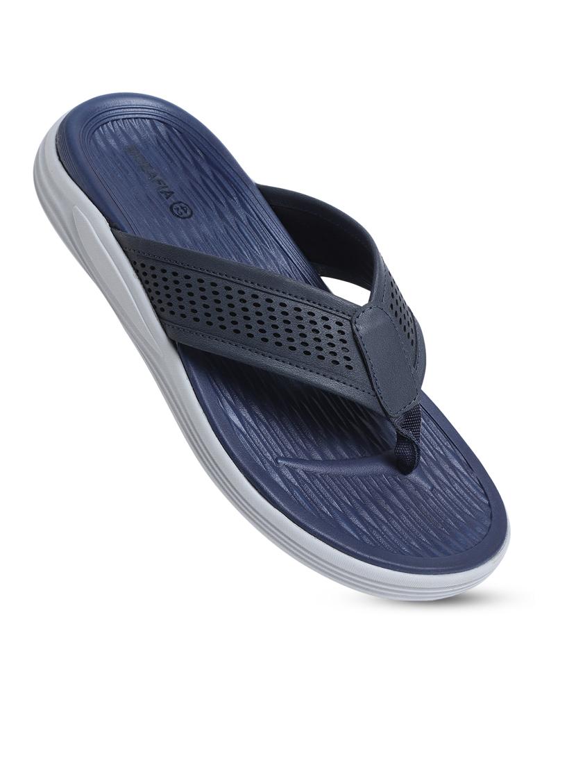 men cut work navy blue flip flop - 20425800 - Standard Image - 4