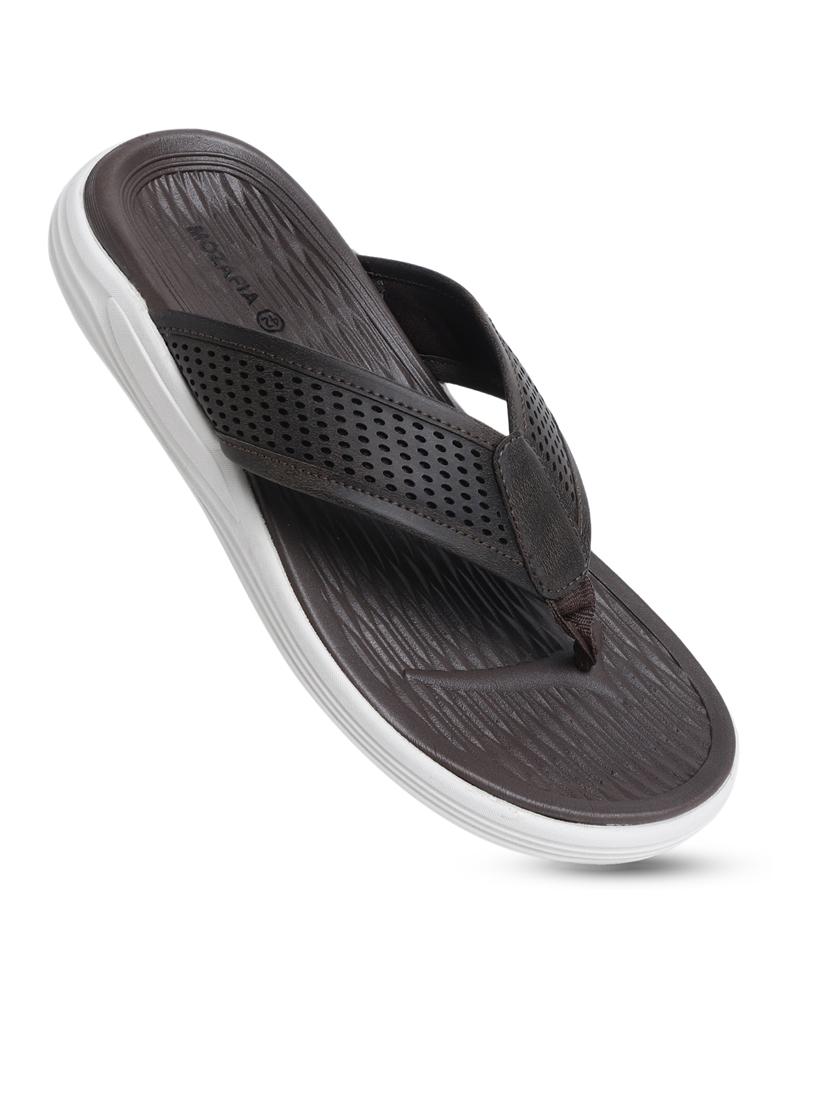 men cut work brown flip flop - 20425801 - Standard Image - 1