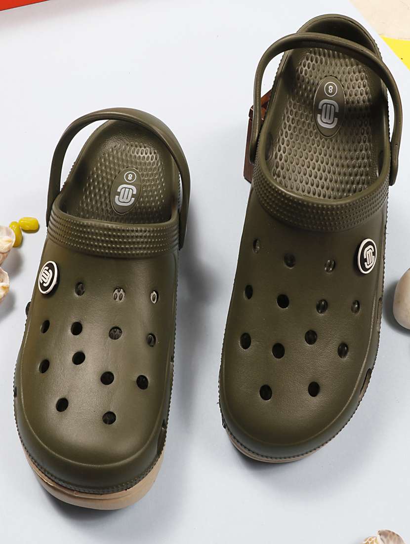 men solid olive flip flop - 20425803 - Standard Image - 1