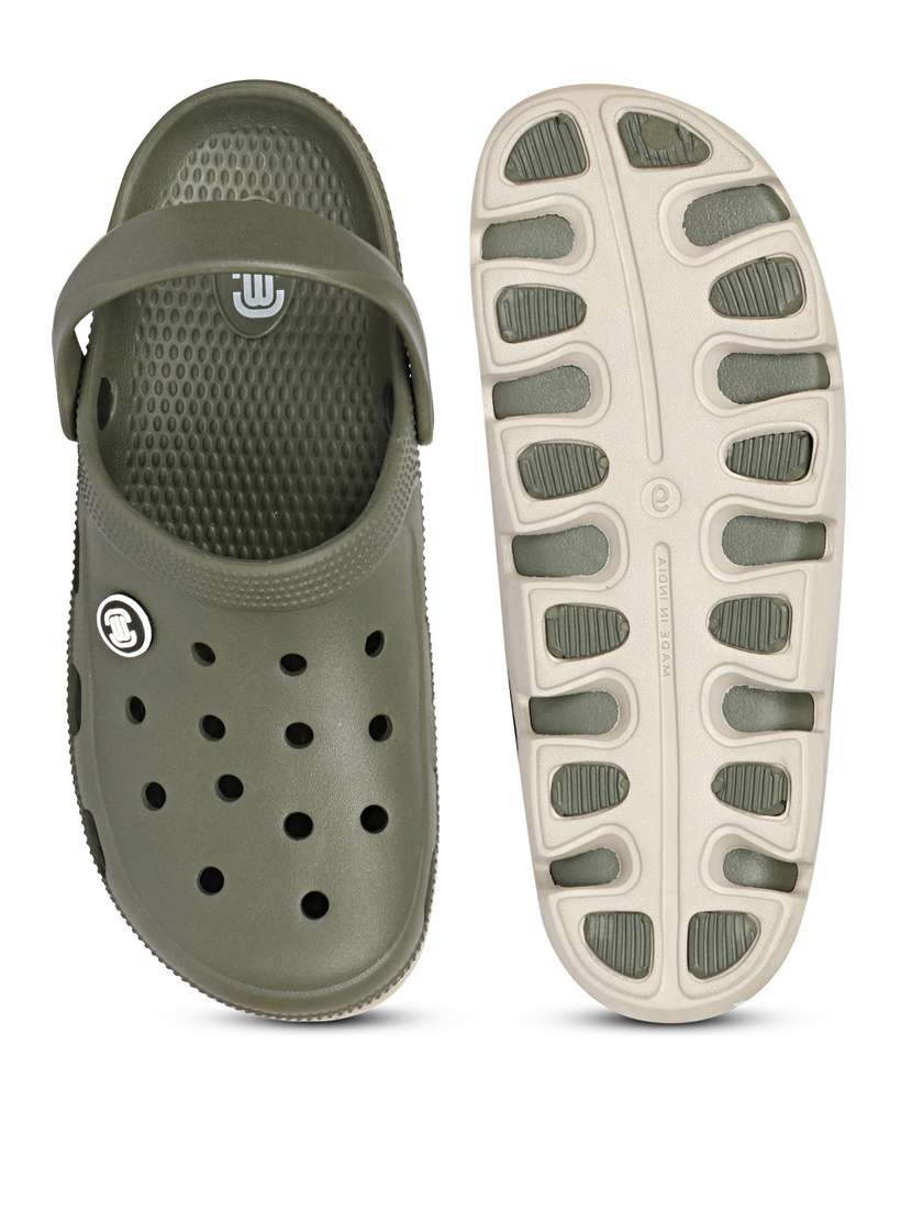 men solid olive flip flop - 20425803 - Standard Image - 4