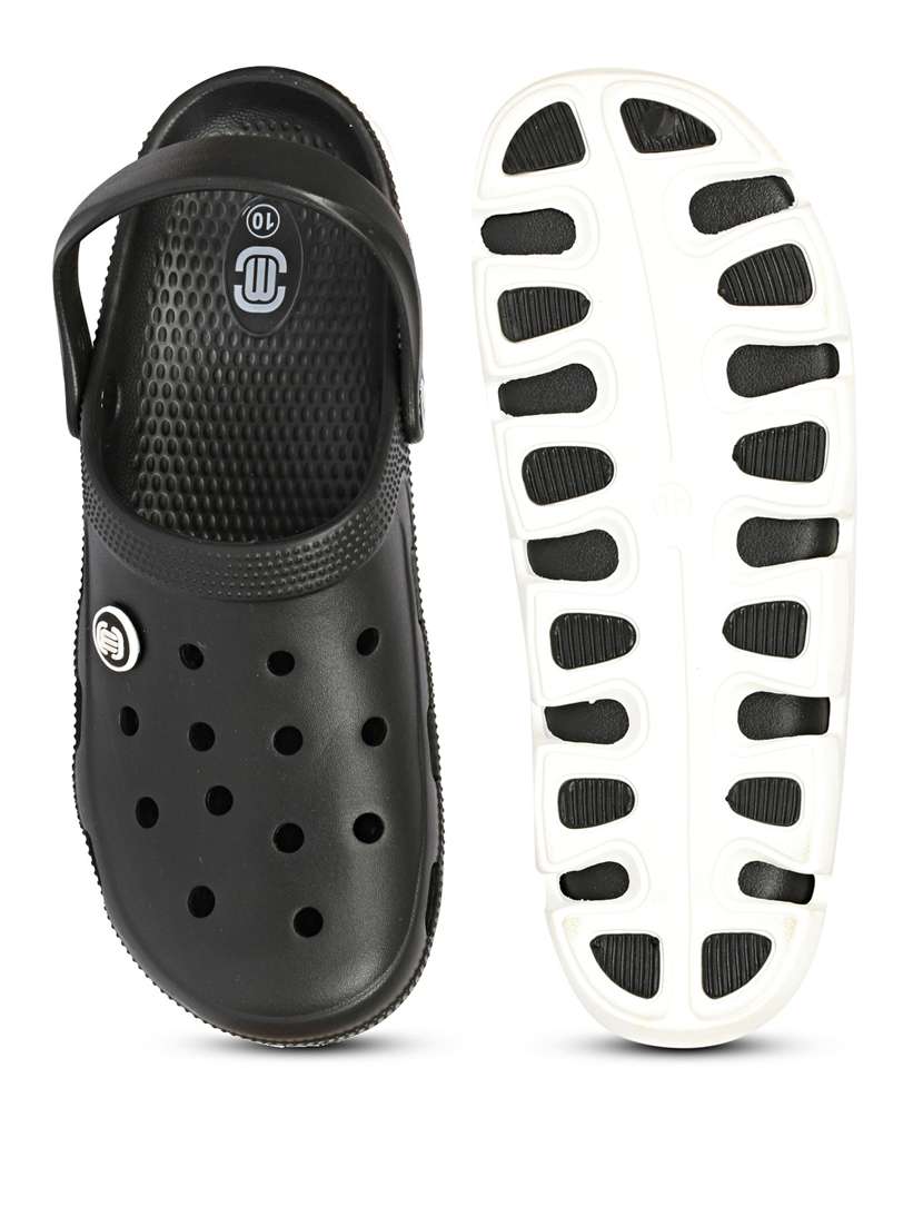 men solid black flip flop - 20425805 - Standard Image - 4