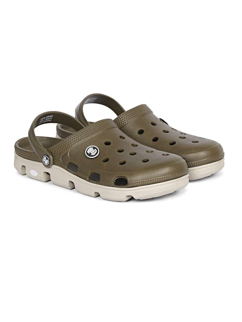 men solid olive flip flop - 20425806 - Standard Image - 1