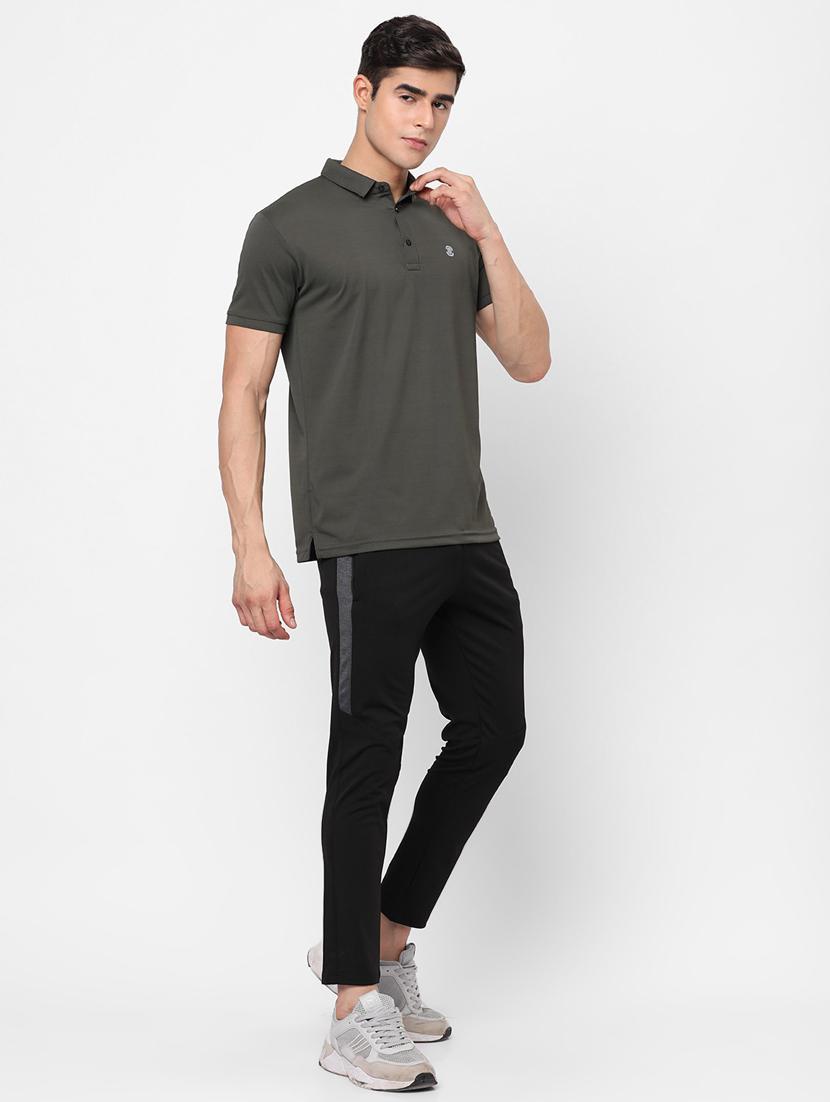 men solid grey polyester polo t-shirt - 20425918 - Standard Image - 1