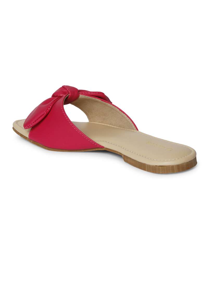 women solid pink slip on flat sandal - 20425960 - Standard Image - 1