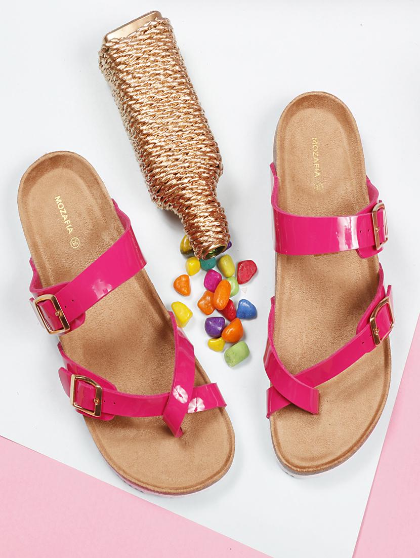 women solid pink slip on flat sandal - 20425981 - Zoom Image - 0