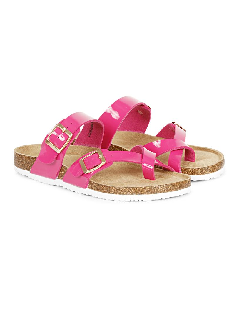 women solid pink slip on flat sandal - 20425981 - Standard Image - 1