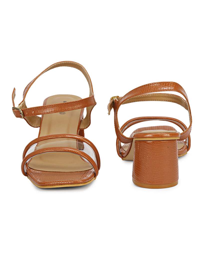 women bronze block heel sandal - 20425997 - Standard Image - 4