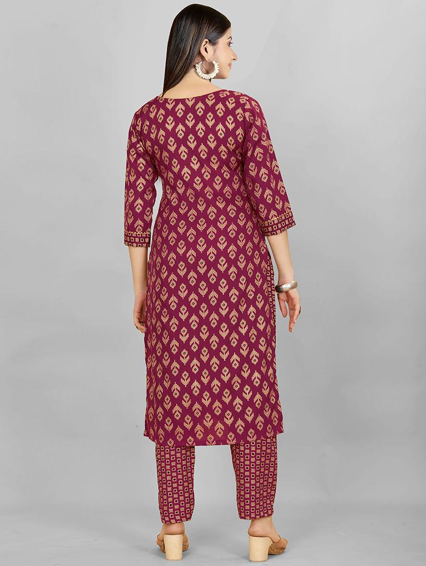 magenta kurta pant set - 20426597 - Standard Image - 1