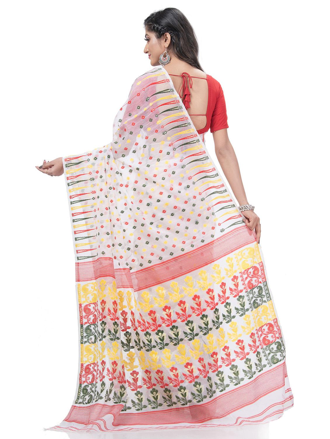 women's self design white colored saree with blouse - 20427130 - Standard Image - 1