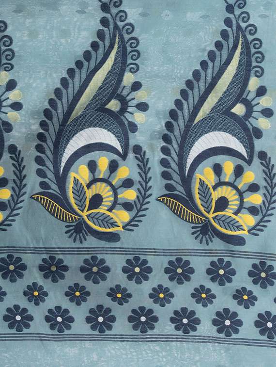 women's self design light blue colored saree with blouse - 20427139 -  Standard Image - 1