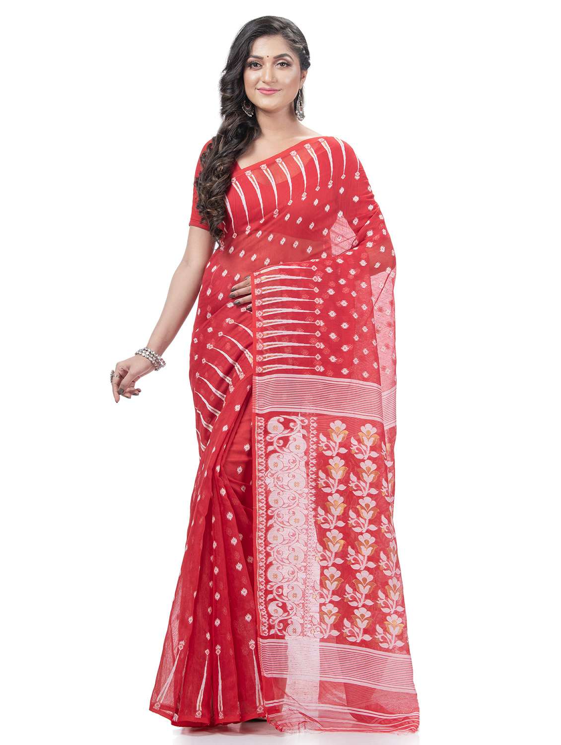 women's self design red colored saree with blouse - 20427150 - Zoom Image - 0