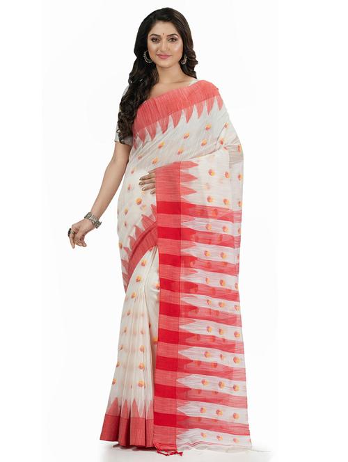 women's self design white colored saree with blouse - 20427169 - Standard Image - 0