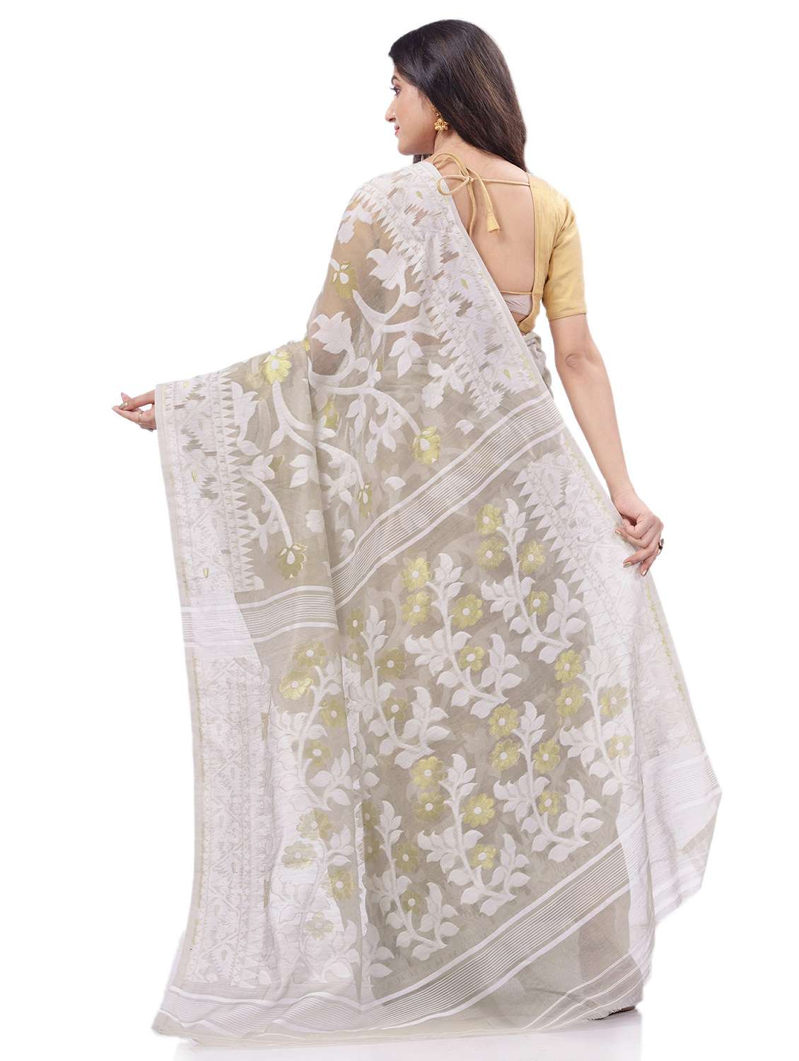 women's self design grey colored saree with blouse - 20427172 - Standard Image - 1