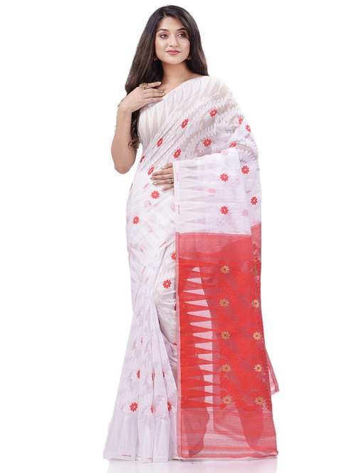 women's self design white colored saree with blouse - 20427175 - Standard Image - 0