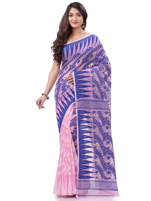 women's self design pink colored saree with blouse - 20427176 - Standard Image - 0