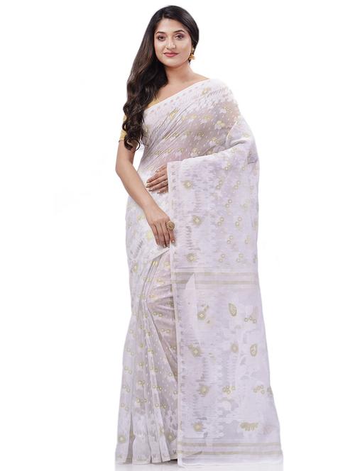 women's self design white colored saree with blouse - 20427191 - Standard Image - 0