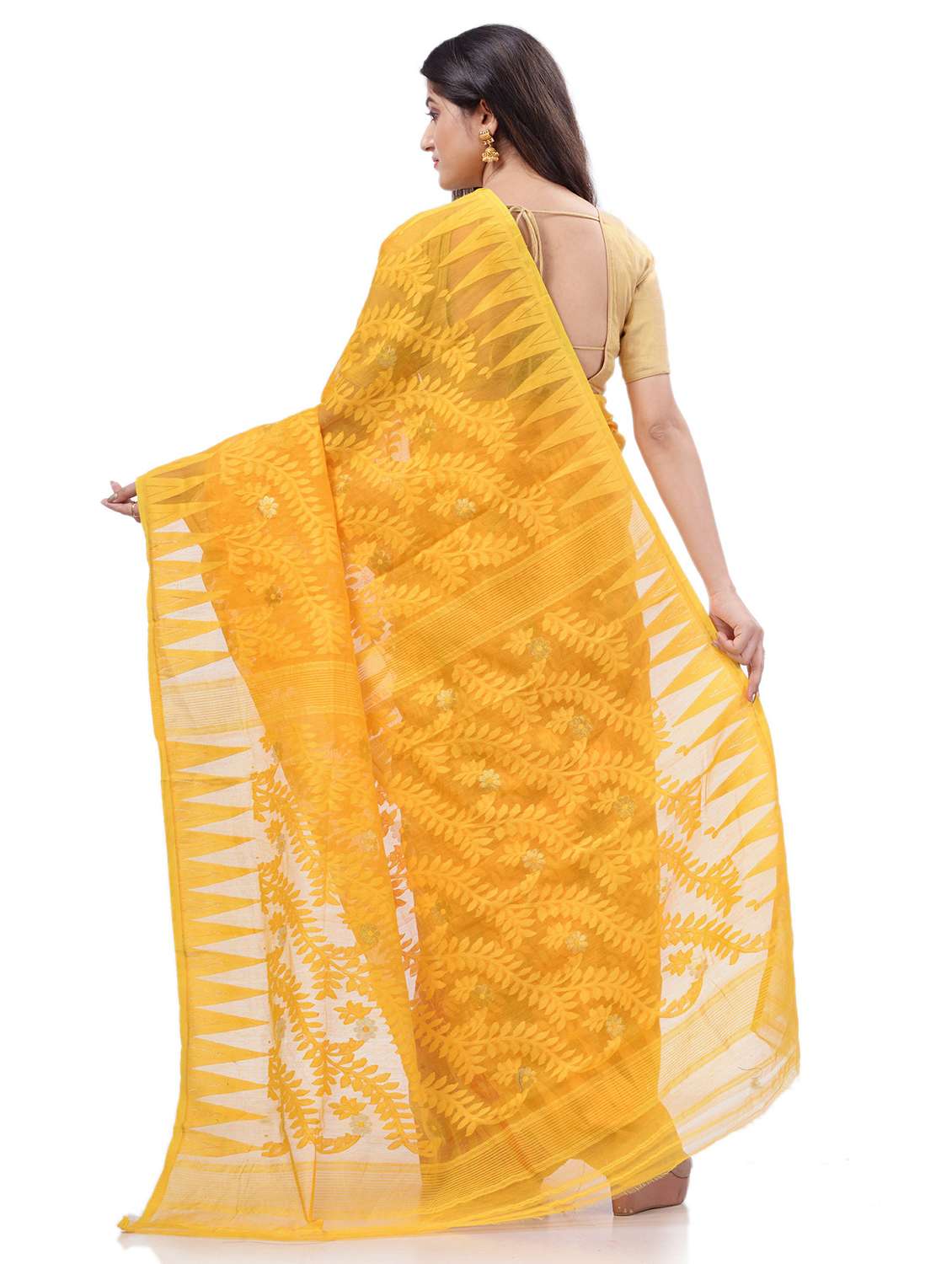 women's self design yellow colored saree with blouse - 20427206 -  Standard Image - 1