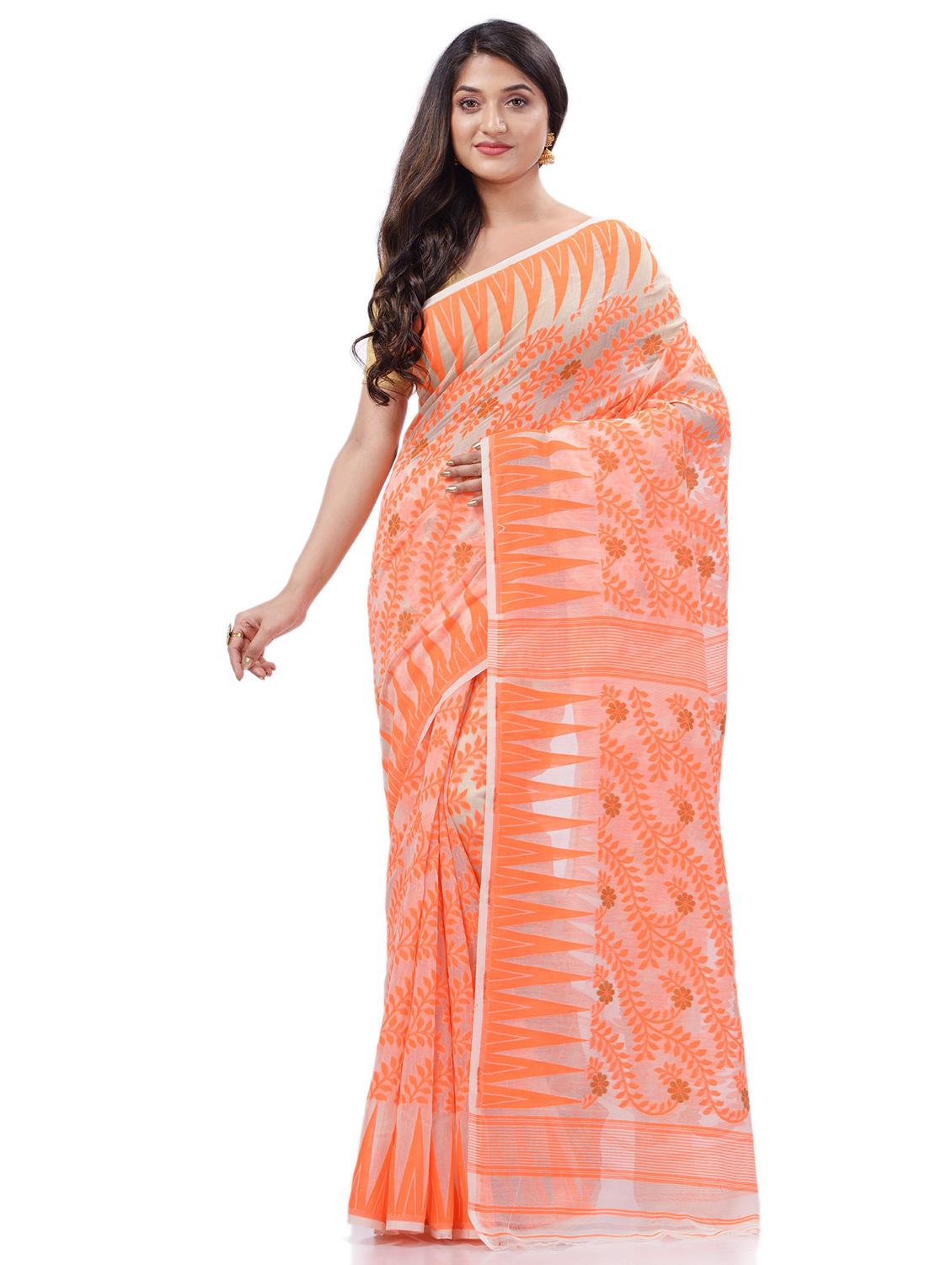women's self design orange colored saree with blouse - 20427207 - Zoom Image - 0