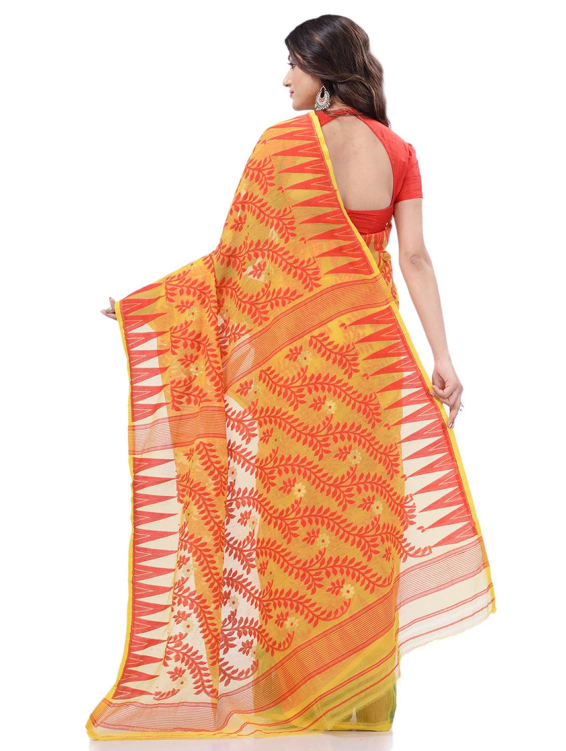 women's self design yellow colored saree with blouse - 20427229 -  Standard Image - 1